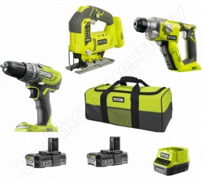 Ryobi набор: r18dd3 + r18js + r18sds + 2хrb18l20 + rc18120 r18ddjssds-220s 5133003688