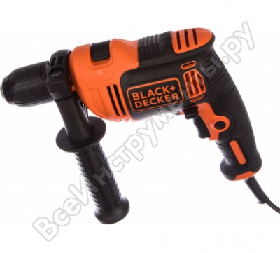 Black&Decker электронная ударная дрель omega, 710 вт, 13 мм, бзп, набор сверел beh710