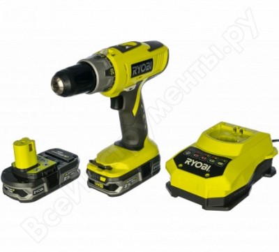 Ryobi ударная дрель-шуруповерт 18v li-ion 2-скор. 2х аккум. 2.5aч в сумке llcdi18-ll25s