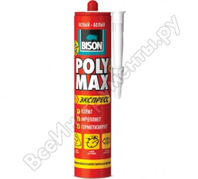 Bison клей монтажный polymax express white crt 425g 6307937