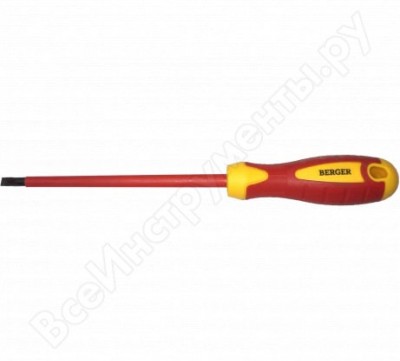 Berger bg отвертка шлицевая sl6.5*150 мм диэлектрическая до 1000v berger bg1054