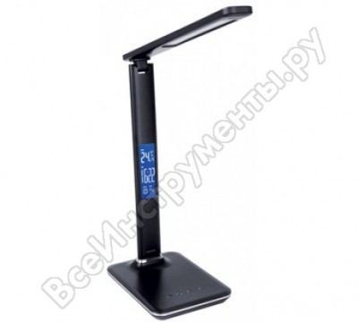 Camelion kd-818 c02 черный LED свет-к наст.,8 вт,230в, сенс., часы, термометр 13404