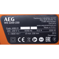 AEG Угловая шлифмашина WS 2200-230DMS 4935428500