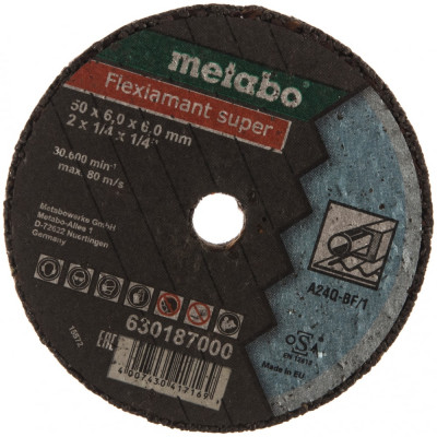 Шлифкруг отрезной 50 мм, хв-6 мм к24 metabo 630187000