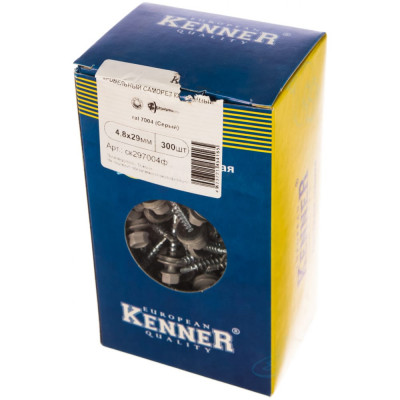 Кровельный саморез Kenner 4,8х29 RAL7004 серый (300 шт. ) ск297004ф