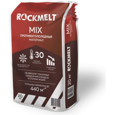 Rockmelt Противогололедный материал Mix, мешок 20кг 66092