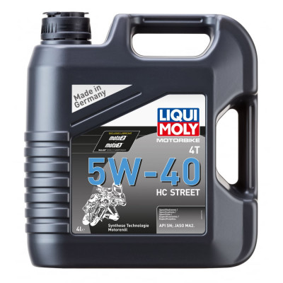 НС-синтетическое моторное масло 4T для 4-х тактных мотоциклов LIQUI MOLY Motorbike 4T HC Street 5W-40 20751