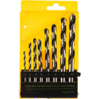 Набор сверл по металлу 8 шт.(D 3; 4; 5; 6; 7; 8; 9; 10 мм) Энкор 21178