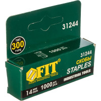 Скобы закаленные Профи "гвозди" (14 мм; 1000 шт.) для степлера FIT IT 31244