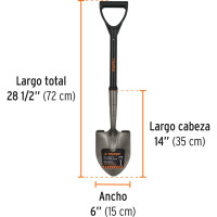 Штыковая мини-лопата Truper фибергласс, ручка 74 см TR-BY-F 17195