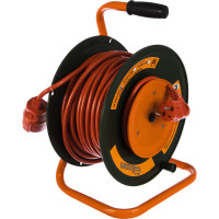 Силовой сварочный удлинитель на катушке с выносной розеткой 30 м ПВС 2х2,25 EB-30-010 GLANZEN 00-00000212