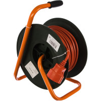 Силовой сварочный удлинитель на катушке с выносной розеткой 30 м ПВС 2х2,25 EB-30-010 GLANZEN 00-00000212