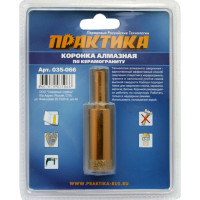 Коронка алмазная по керамограниту (20 мм) ПРАКТИКА 035-066