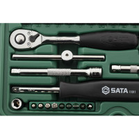 Набор метрических торцевых головок под вороток SATA 1/4 дюйма 52 шт 09002