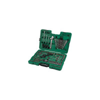 Набор ключей и торцевых головок метрических и дюймовых из 124 пр. SATA под воротки 1/4, 3/8 и 1/2 дюйма S 09014