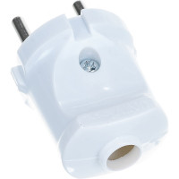 Вилка б/з, белая 6А 250В UNIVersal A113