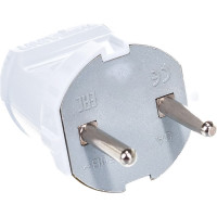 Вилка б/з, белая 6А 250В UNIVersal A113