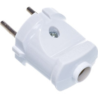 Вилка б/з, белая 6А 250В UNIVersal A113