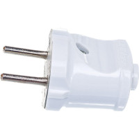 Вилка б/з, белая 6А 250В UNIVersal A113