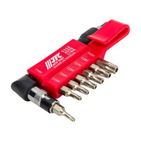 Набор вставок 1/4 DR торкс с отверстием T10H-T40H и Г-образным держателем 8шт JTC 5358