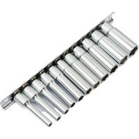 Набор глубоких шестигранных торцевых головок 1/4" 04-13мм L=50мм 11шт JTC-H211M