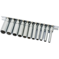 Набор глубоких шестигранных торцевых головок 1/4" 04-13мм L=50мм 11шт JTC-H211M