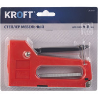 Степлер строительный мебельный в комплексе скобы 100 шт Kroft 4-8мм 202030