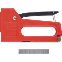 Степлер строительный мебельный в комплексе скобы 100 шт Kroft 4-8мм 202030