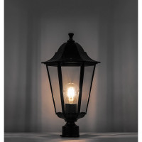 Садово-парковый светильник FERON 6103/PL6103 шестигранный на столб 60W E27 230V, черный 11056