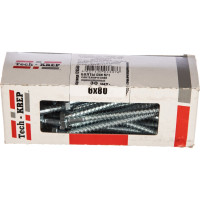 Сантехнический болт DIN 571 оцинкованный 6х80, 30шт - коробка Tech-Krep 126550