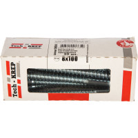 Сантехнический болт DIN 571 оцинкованный 8х100, 20шт - коробка Tech-Krep 126559