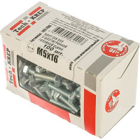 Болт DIN 933 с шестигранной головкой, оцинкованный М5х16, 100шт - коробка Tech-Krep 105196