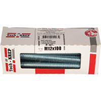 Болт DIN 933 с шестигранной головкой, оцинкованный М12х100, 8шт - коробка Tech-Krep 126525