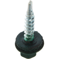 Кровельный саморез Tech-Krep КР сверло 4,8х28 RAL-6005 тёмно-зеленый 60 шт, коробка с окном 124632