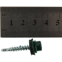 Кровельный саморез Tech-Krep КР сверло 4,8х28 RAL-6005 тёмно-зеленый 60 шт, коробка с окном 124632