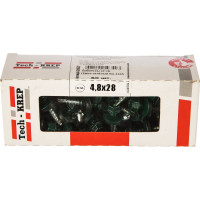 Кровельный саморез Tech-Krep КР сверло 4,8х28 RAL-6005 тёмно-зеленый 60 шт, коробка с окном 124632