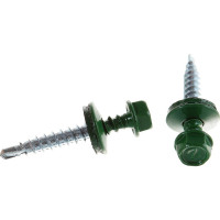 Кровельный саморез Tech-Krep КР сверло 4,8х35 RAL-6002 зелёный 250 шт, ведро 103178