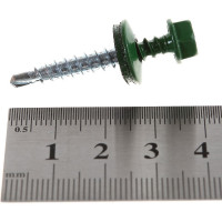 Кровельный саморез Tech-Krep КР сверло 4,8х35 RAL-6002 зелёный 250 шт, ведро 103178