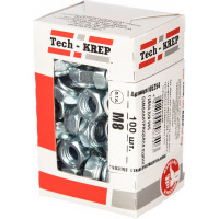 Самоконтрящаяся гайка DIN 985 оцинкованная М8, 100шт - коробка Tech-Krep 105254