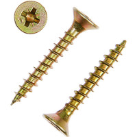 Универсальный саморез Tech-Krep 30х4,5 мм 200 шт желтый, коробка с окном 102252