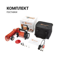 Металлический автомобильный компрессор 12V с LED фонарем Агрессор AGR-35L