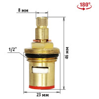 Кранбукса металлокерамическая MasterProf 1/2" 8х20 универсальная, крест и стандарт, 180 град ИС.130863