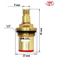 Кранбукса металлокерамическая MasterProf 1/2" 8х24 универсальная, крест и стандарт, 180 град ИС.130421