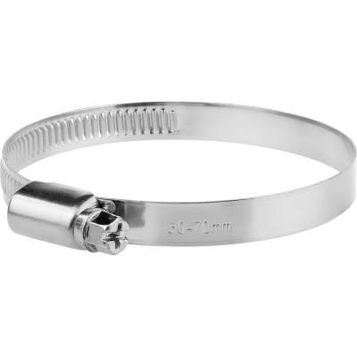 Обжимной хомут из нержавеющей стали MasterProf 50-70 мм, 2 шт ИС.140246