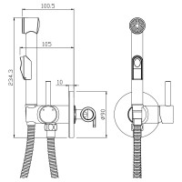 Встраиваемый смеситель OLIVE'S BALEAR 13131BL с гигиеническим душем