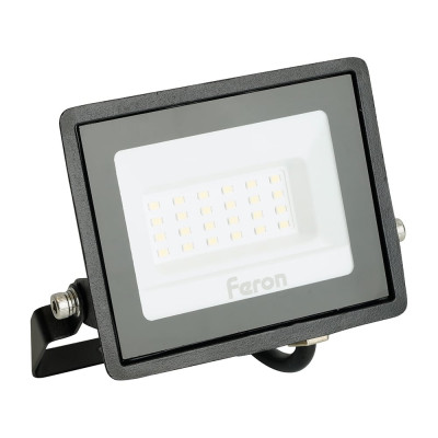 Светодиодный прожектор FERON 2835 SMD 30W 6400K IP65 AC220V/50Hz, черный с матовым стеклом LL-920 32101