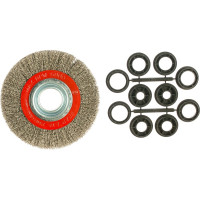 Щетка дисковая с гофрированной нержавеющей проволокой Эксперт 547 (150х32 мм; 12.7/16/19/22/25 мм) Профоснастка 20805005