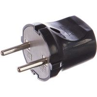 Разборная вилка, черная, без з/к, 250В, 6А LUX ВР30 4606400419747