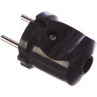 Разборная вилка, черная, без з/к, 250В, 6А LUX ВР30 4606400419747