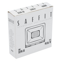 Светодиодный прожектор SAFFIT SFL90-30 2835SMD, 30W 4000K AC220V/50Hz IP65, черный в компактном корпусе 55076